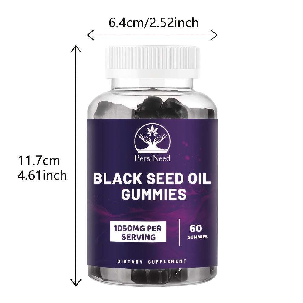 120pcs Of Black Seed Oil Gummies, Containing 1000 Milligrams Of Black Grass Oil, 50 Milligrams Of Honey Extract, And South African Irish Seaweed, Suitable for Both Men And Women, Natural Ingredients, Energy Supplements, And A