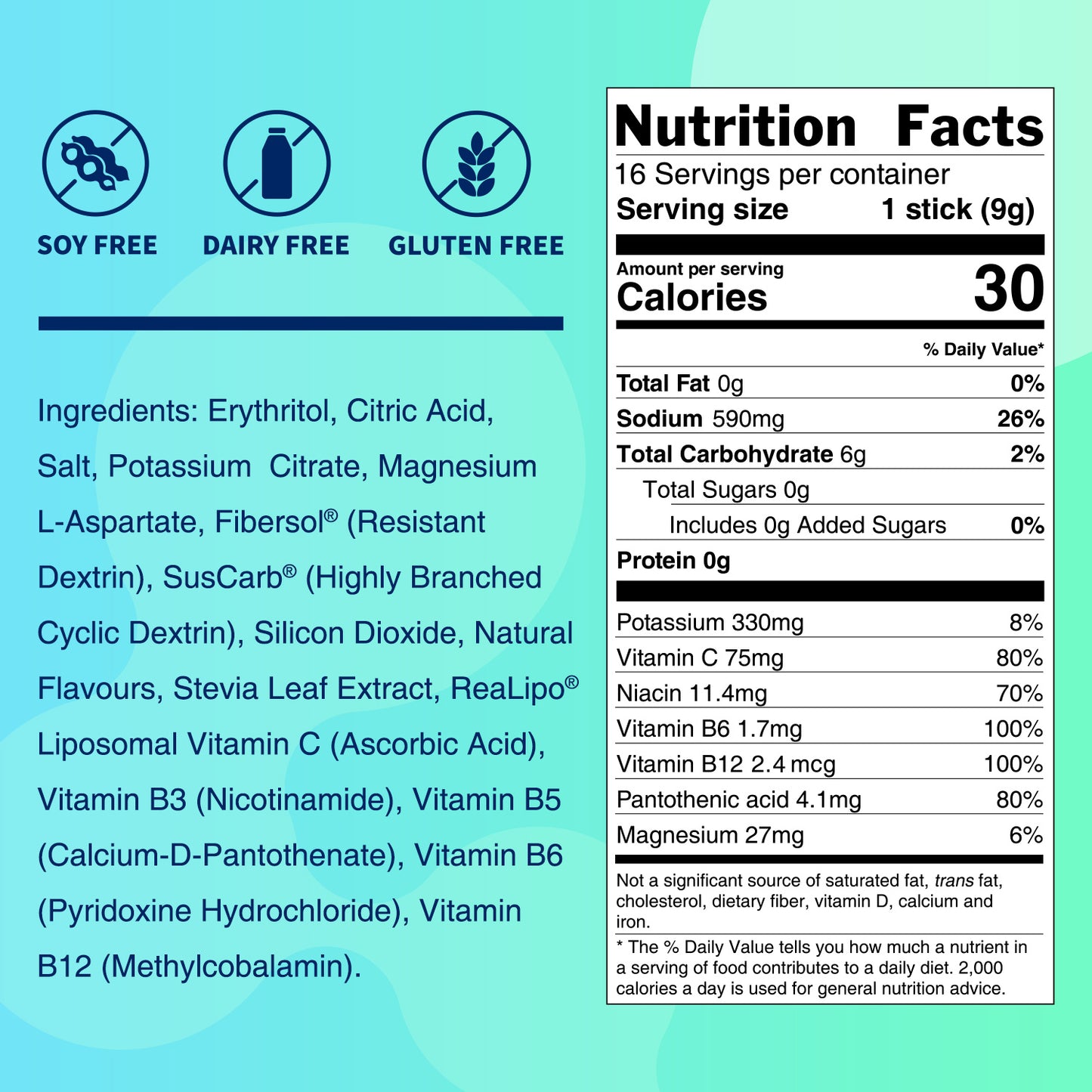 Salty Fruit Flavor Electrolyte Powder Drink Mix, Hydration for 1-2 hour workouts | Sugar Free | High Electrolytes | 11 Vitamins & Nutrients | 16 Sticks