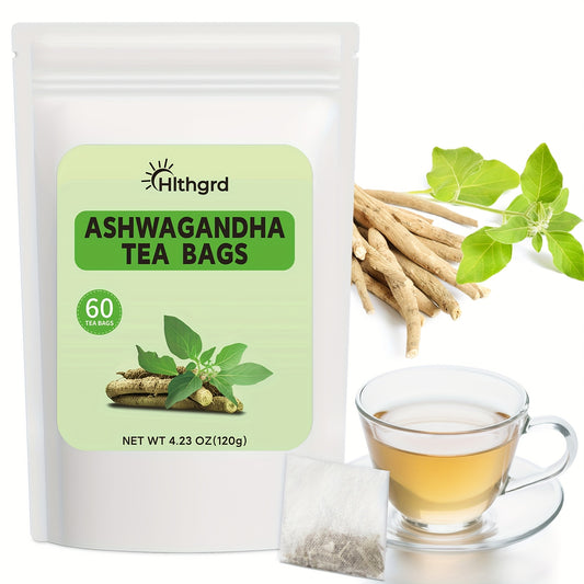 HIthgrd Ashwagandha Tea 2g X 60 Count Ashwagandha for Women Men, Mood, Relaxation, Sleep, Antioxidants, Caffeine Free 4.23oz