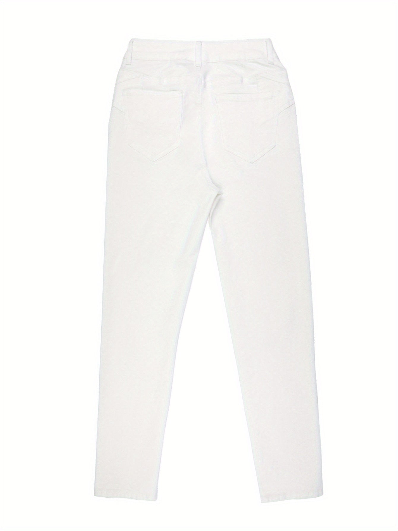 L035 Trendy And Versatile Street Fashion, Pure Black Skinny Stretch Ankle Pants, Women's Jeans.