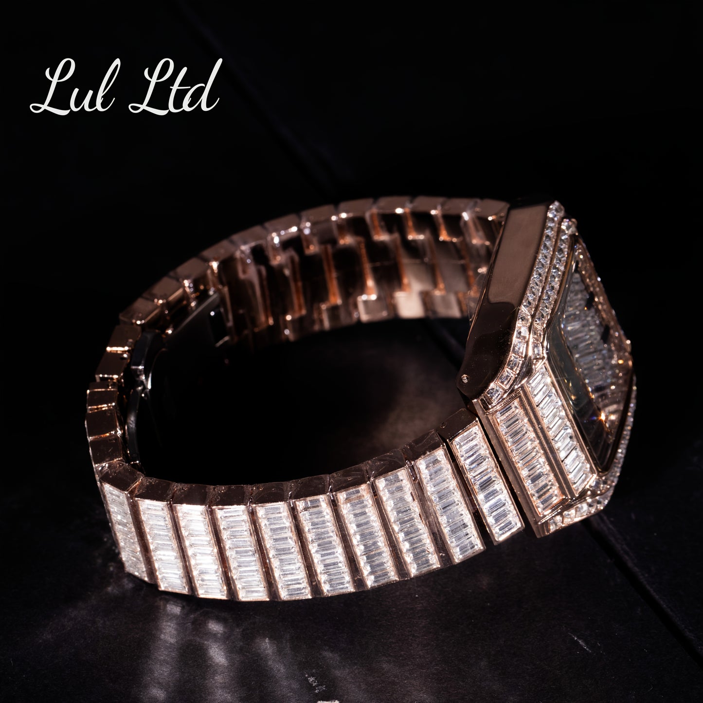Luxury Hip Hop Square Watch Full Rhinestone Stage Performance Wristwatch, Geometric Glow-in-the-Dark Dress Watch for Christmas Thanksgiving Valentine's Gifts