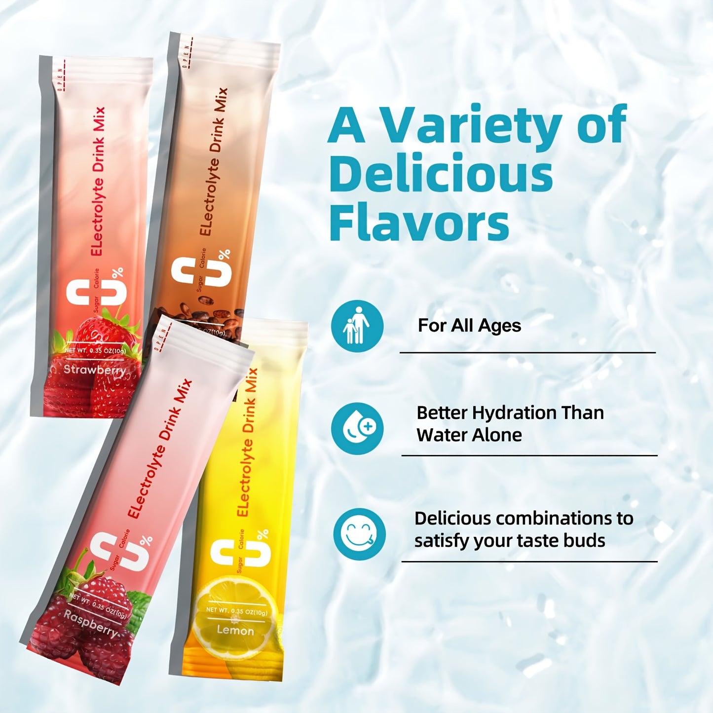 [16 Sticks Electrolytes Powder] 16 Sticks Electrolytes Powder, No Sugar & 0 Calorie Electrolytes Drink Mix | Variety Hydration Packets from BBEEAAUU