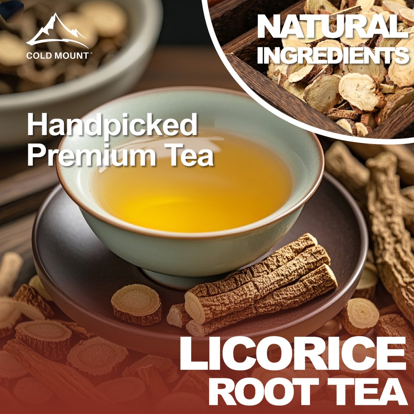Licorice Root Tea, Sweet Flavor Herbal Tea Bags, Soothing & Tangy Flavor, Caffeine-free, Sugar Free, 50 Tea Bags, Ideal for Men & Women