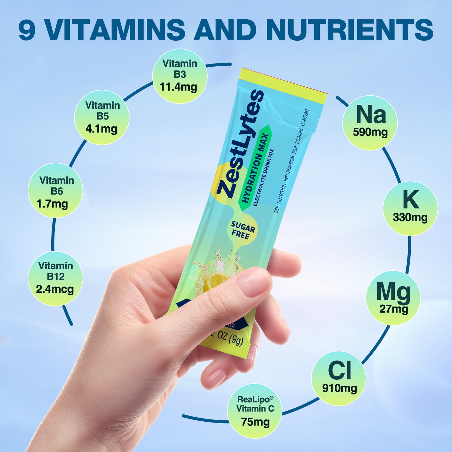 Salty Fruit Flavor Electrolyte Powder Drink Mix, Hydration for 1-2 hour workouts | Sugar Free | High Electrolytes | 11 Vitamins & Nutrients | 16 Sticks