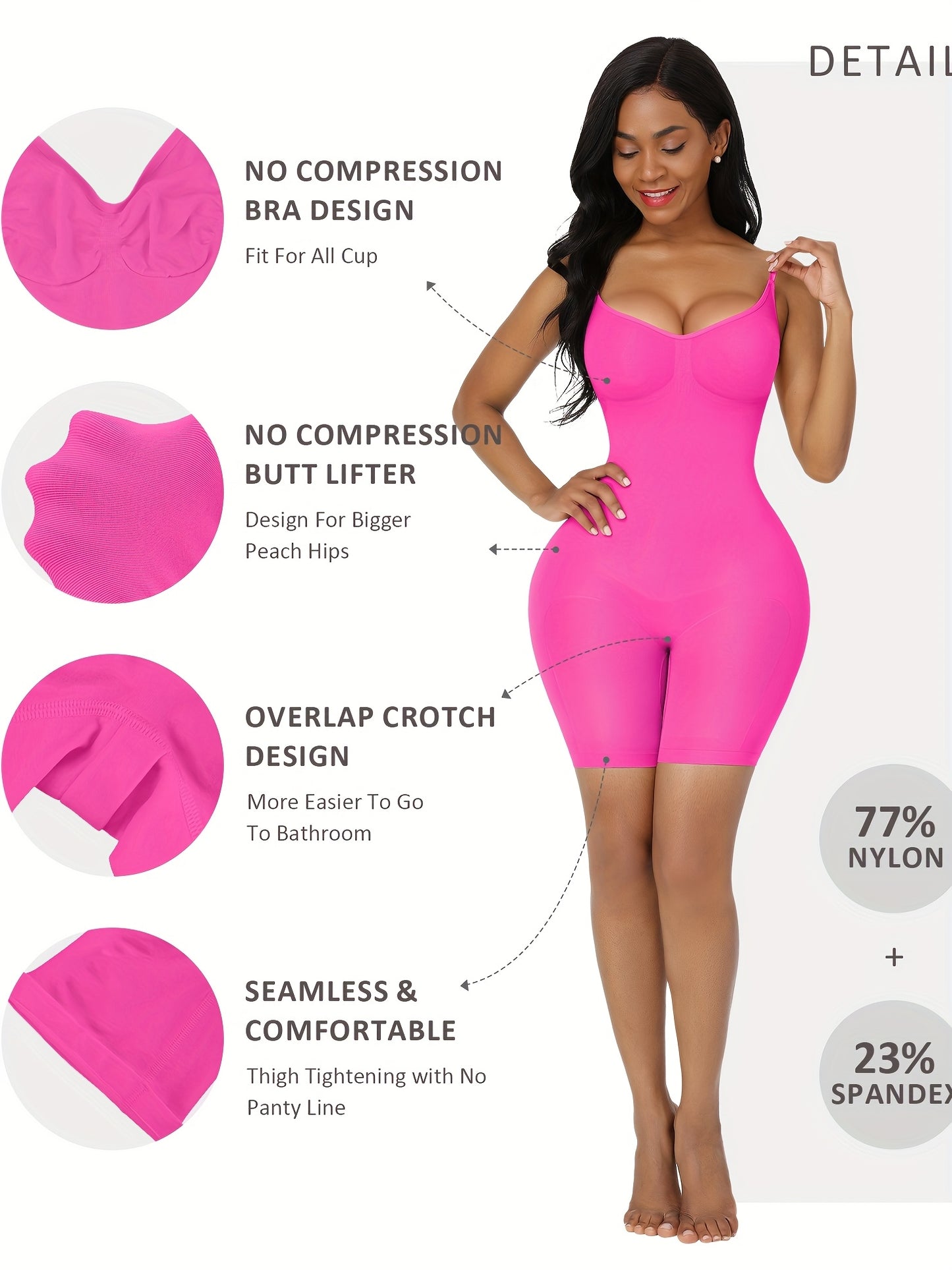 FeelinGirl Shapewear Bodysuit Tummy Control Seamless Sculpting Butt Lifter Body Shaper for Women