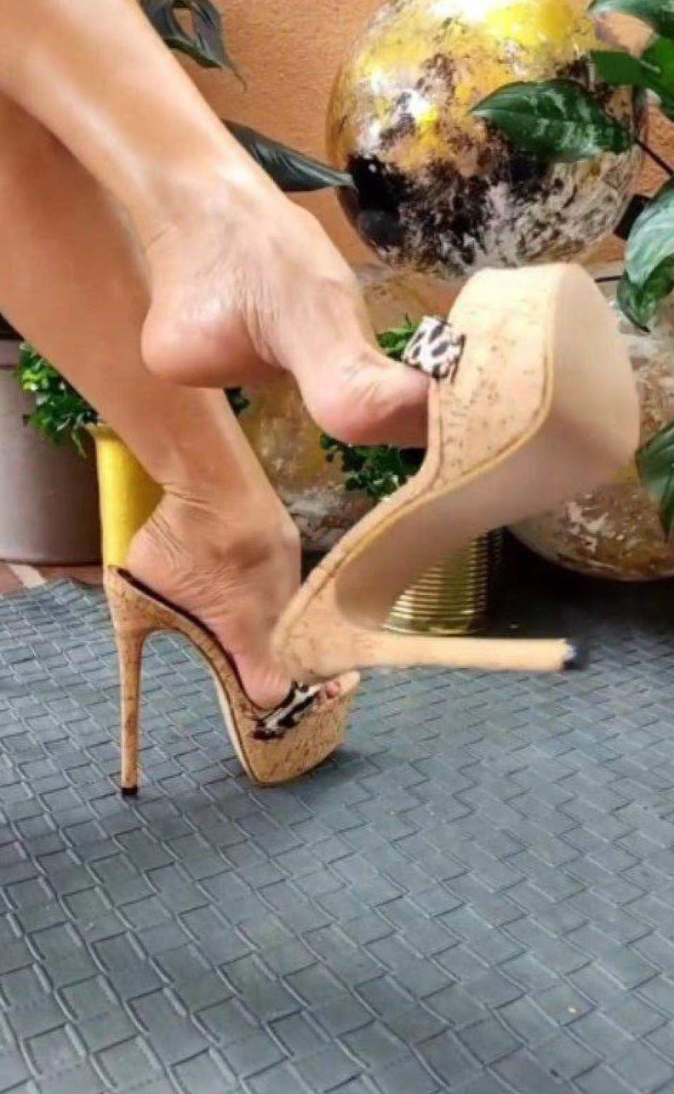 European and American Style Easy Leopard Print 6.3inch High Heel | Stiletto Heel, Plain Toe, EVA Upper, PVC Inner, Fabric Insole, Sole, Slip-on Closure