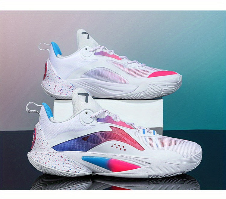 Phantom Cherry Blossom 2025 Men's & Women's Mid-Top Basketball Shoes - Breathable Shock-Absorbing Training Sneakers with Anti-Slip Rubber Sole, Wear-Resistant PU/Fabric Upper for Spring Summer Sports, High Top Sneakers, Shock
