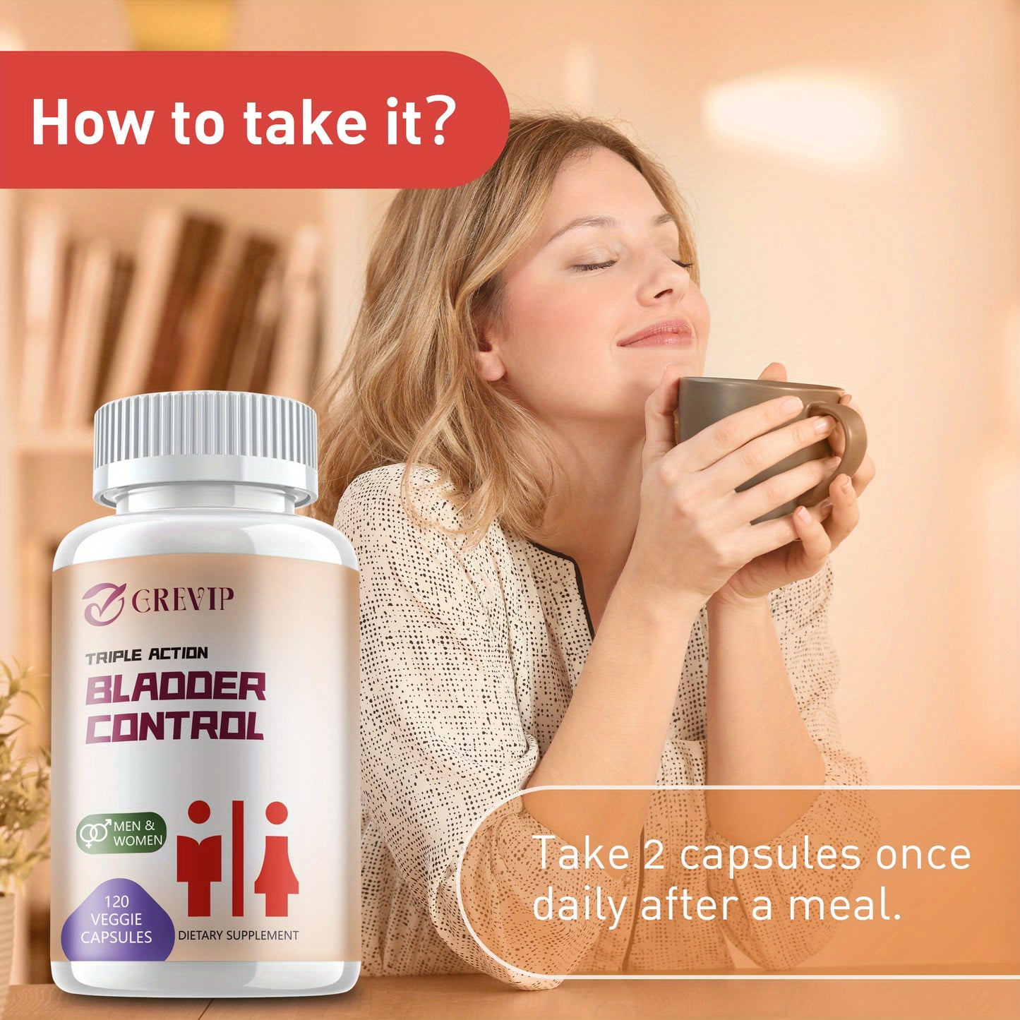Bladder Control - with Pumpkin Seed, Cranberry, Boswellia, Supports Urinary Tract Health, Bladder Health, Prostate Health - 120pcs