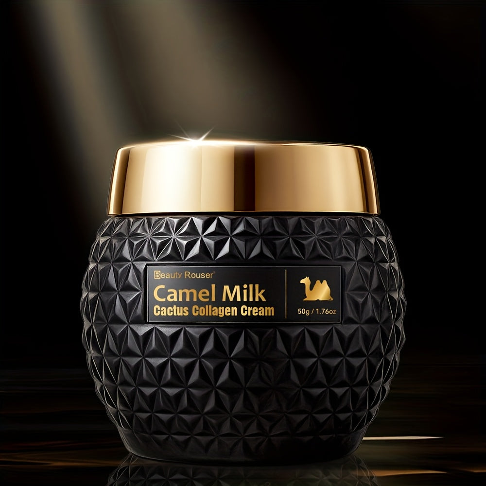 Beauty Rouser Camel Milk Cactus Collagen Cream - 50g/1.76oz, Hydrating & Firming Day/ Night Moisturizer With Retinol, Hyaluronic Acid & Vitamin E, Non-Greasy Formula For All Light Beige Types, Skincare Routine, Elegant Packag