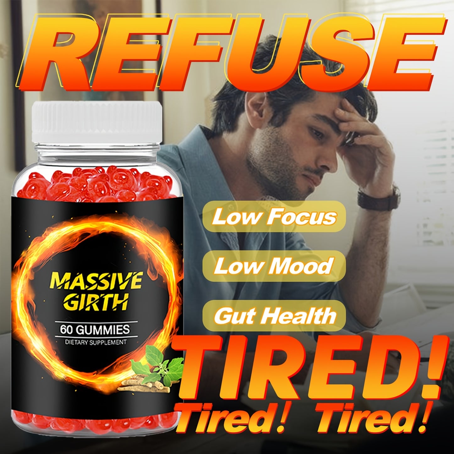 [Natural MASSIVE GIRTH] 60 MASSIVE GIRTH Gummies | Rich In Natural Ingredients, Maca Root, Ashwagandha, Monkey Tail Grass, Saw Palmetto And Multiple Minerals