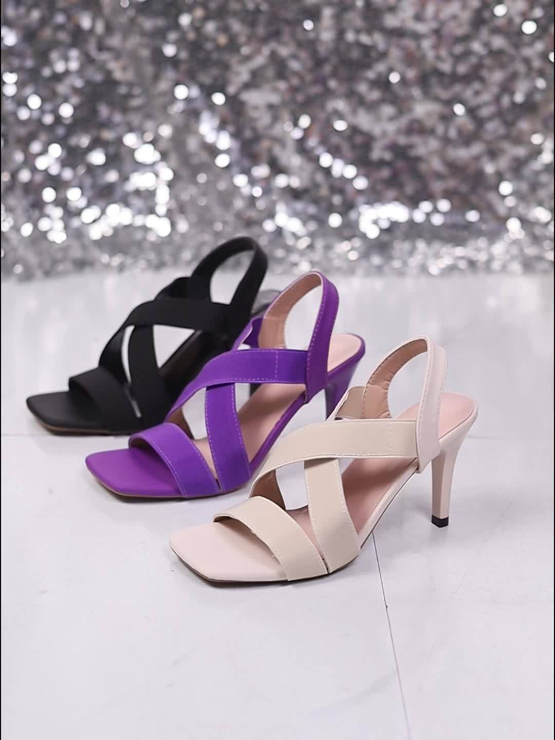 Women's Fashion Cross-Strap High Heel Sandals, Summer Comfortable Band Outdoor Elegant High Heels, Women Shoes