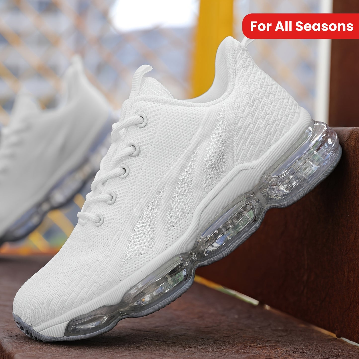 [Breathable Casual Sneakers] Breathable Women's Casual Sneakers - Lace-Up, Low Top, Solid Color with Rubber Sole for All Seasons, Effortless Style