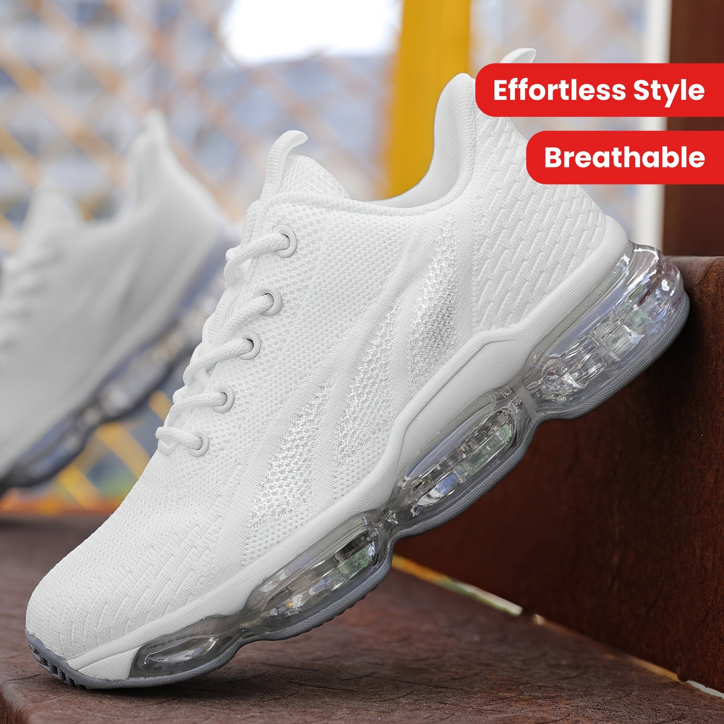 [Breathable Casual Sneakers] Breathable Women's Casual Sneakers - Lace-Up, Low Top, Solid Color with Rubber Sole for All Seasons, Effortless Style