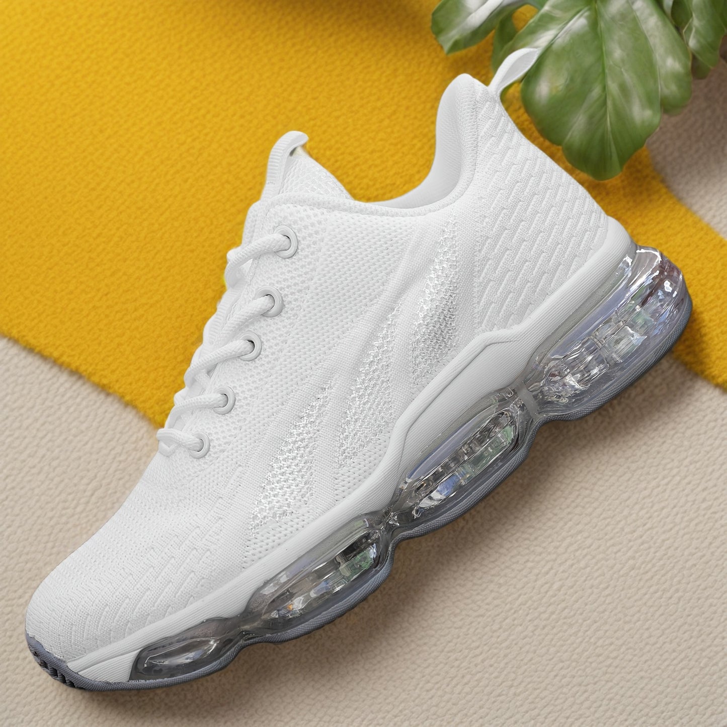 [Breathable Casual Sneakers] Breathable Women's Casual Sneakers - Lace-Up, Low Top, Solid Color with Rubber Sole for All Seasons, Effortless Style