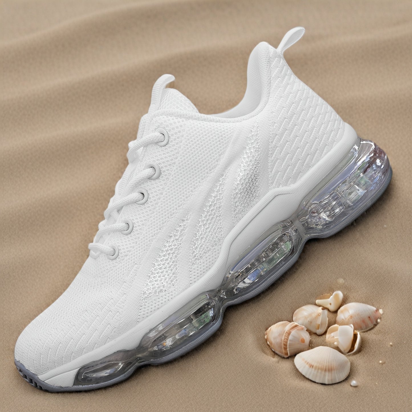 [Breathable Casual Sneakers] Breathable Women's Casual Sneakers - Lace-Up, Low Top, Solid Color with Rubber Sole for All Seasons, Effortless Style