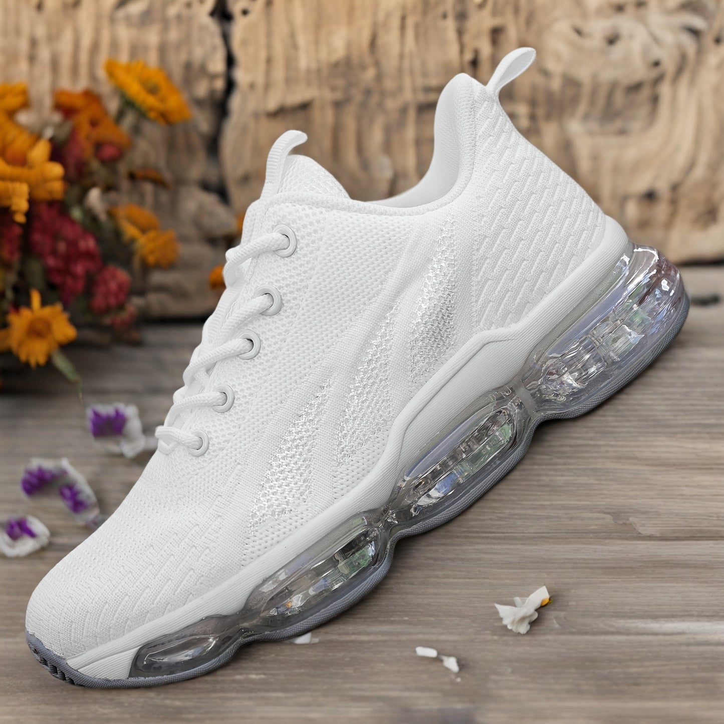 [Breathable Casual Sneakers] Breathable Women's Casual Sneakers - Lace-Up, Low Top, Solid Color with Rubber Sole for All Seasons, Effortless Style