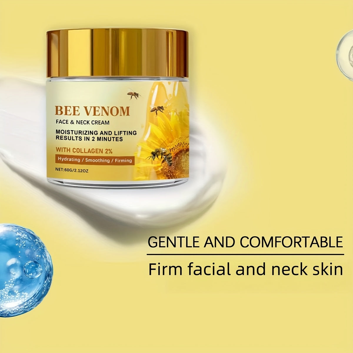 2pcs Instant Firming Bee Venom Face Cream, Tightens Light Beige, Collagen Instant Lifting Face Cream, Firms Fine Lines And Wrinkles, Suitable for All Light Beige Types, Skincare, A Gift for, Perfect Christmas Gift, Collagen B