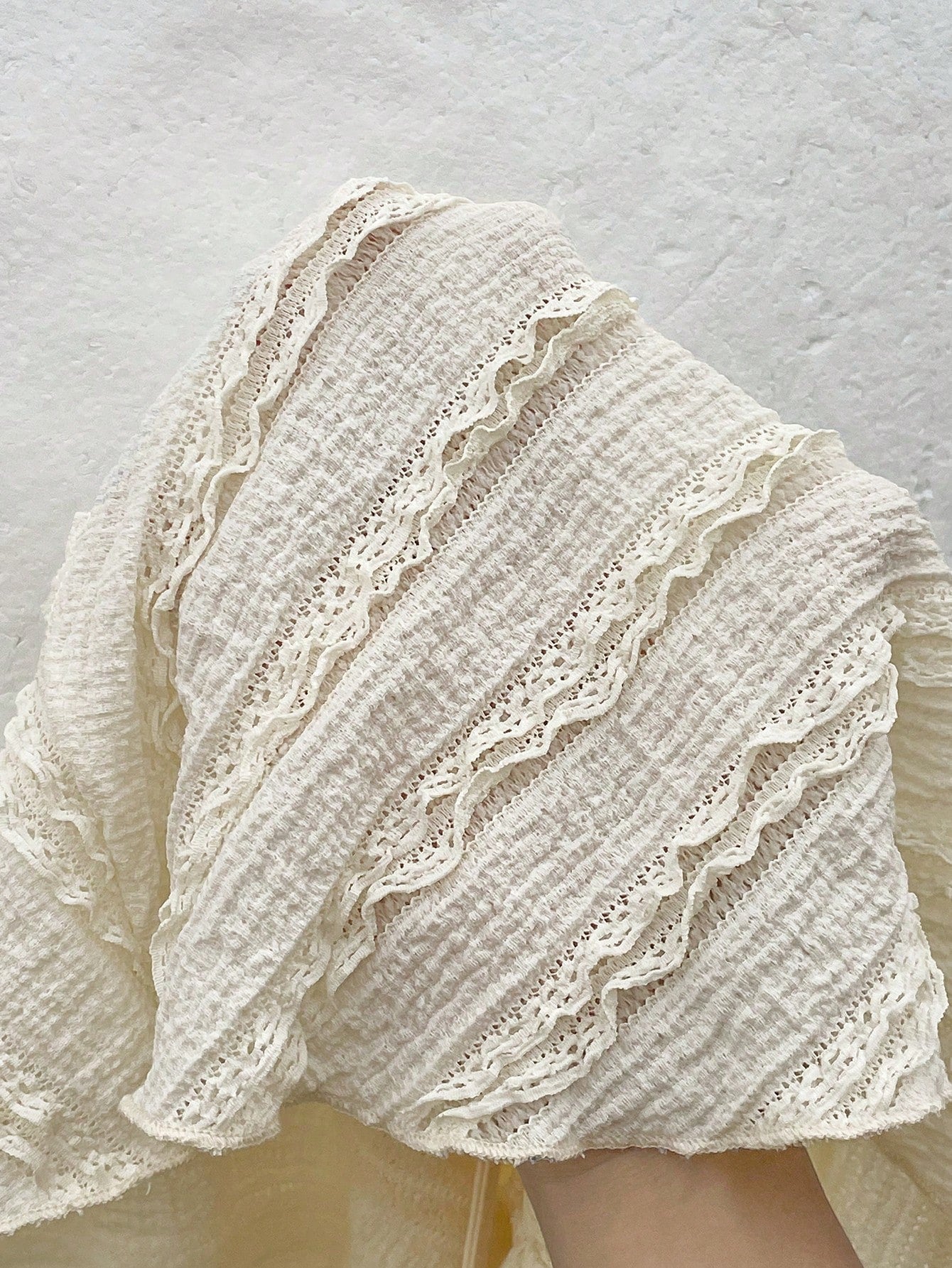 Women's Plus Size Halter Neck Top - Adjustable Front Tie-Up Detail, Lightweight Lace-Like Texture, Solid Color Elegant Summer Casual Chic Blouse, Machine Washable, Versatile Blouse, Feminine Style, Breathable Fabric, Lace Blo