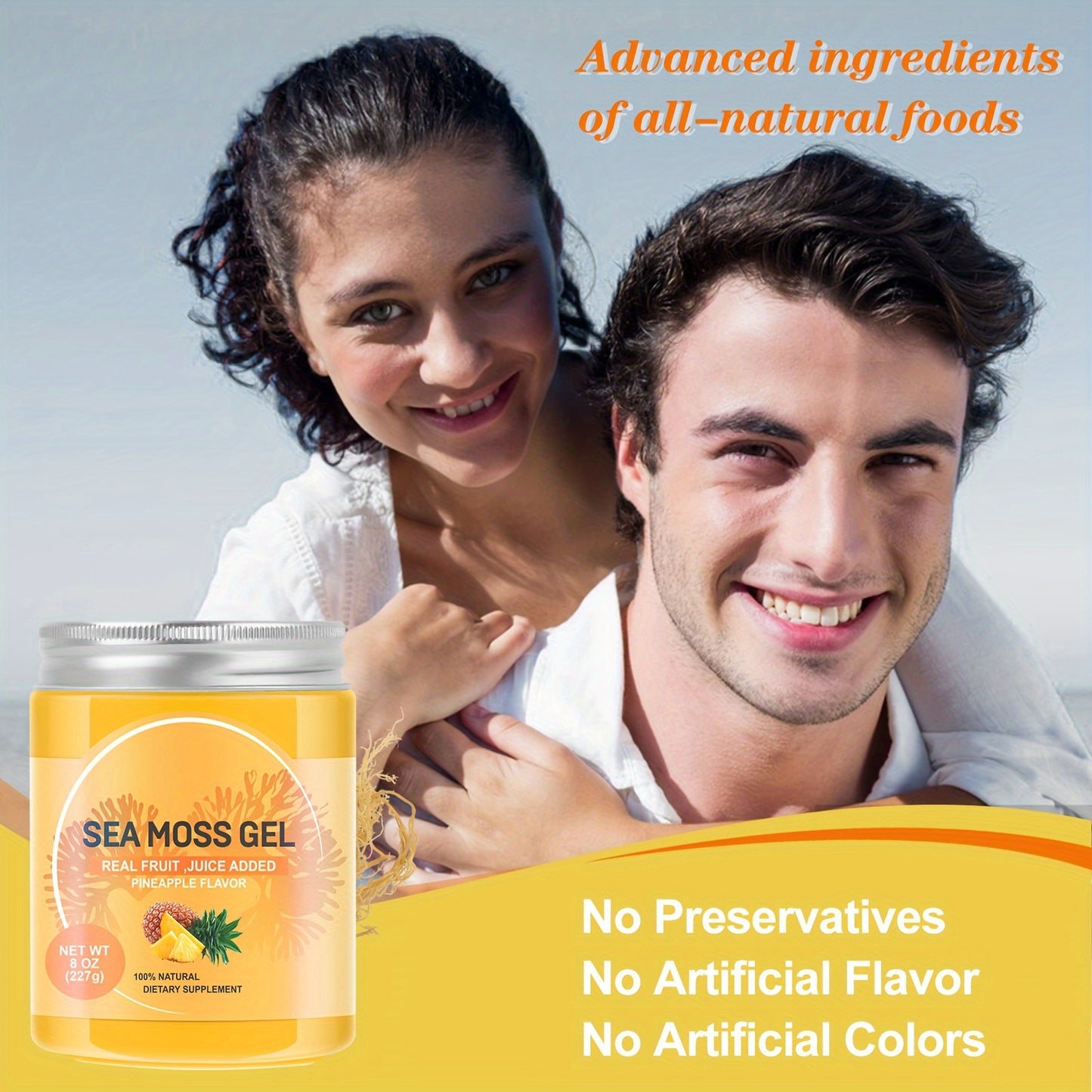 Irish Sea Moss Seamoss Gel Sea Moss Gel Raw Rich In Vitamins & Minerals | Nutritional Supplement | Vitamins and Minerals Wild Harvested, Pineapple Flavor