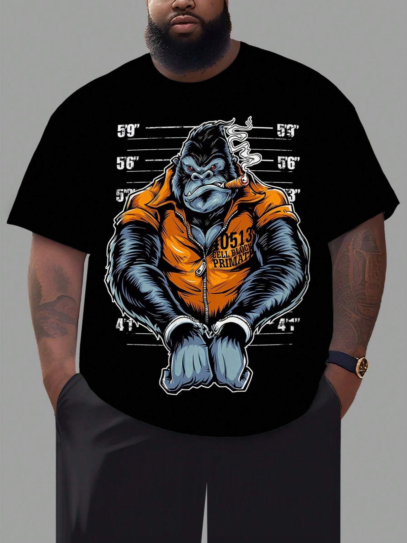 Oversized men's casual fashion 100 cotton T-shirt 180g pure cotton large size 4XL 5XL fashionable printed skin friendly soft short sleeved top men's T-shirt round neck T-shirt casual wear, suitable for urban style daily wear