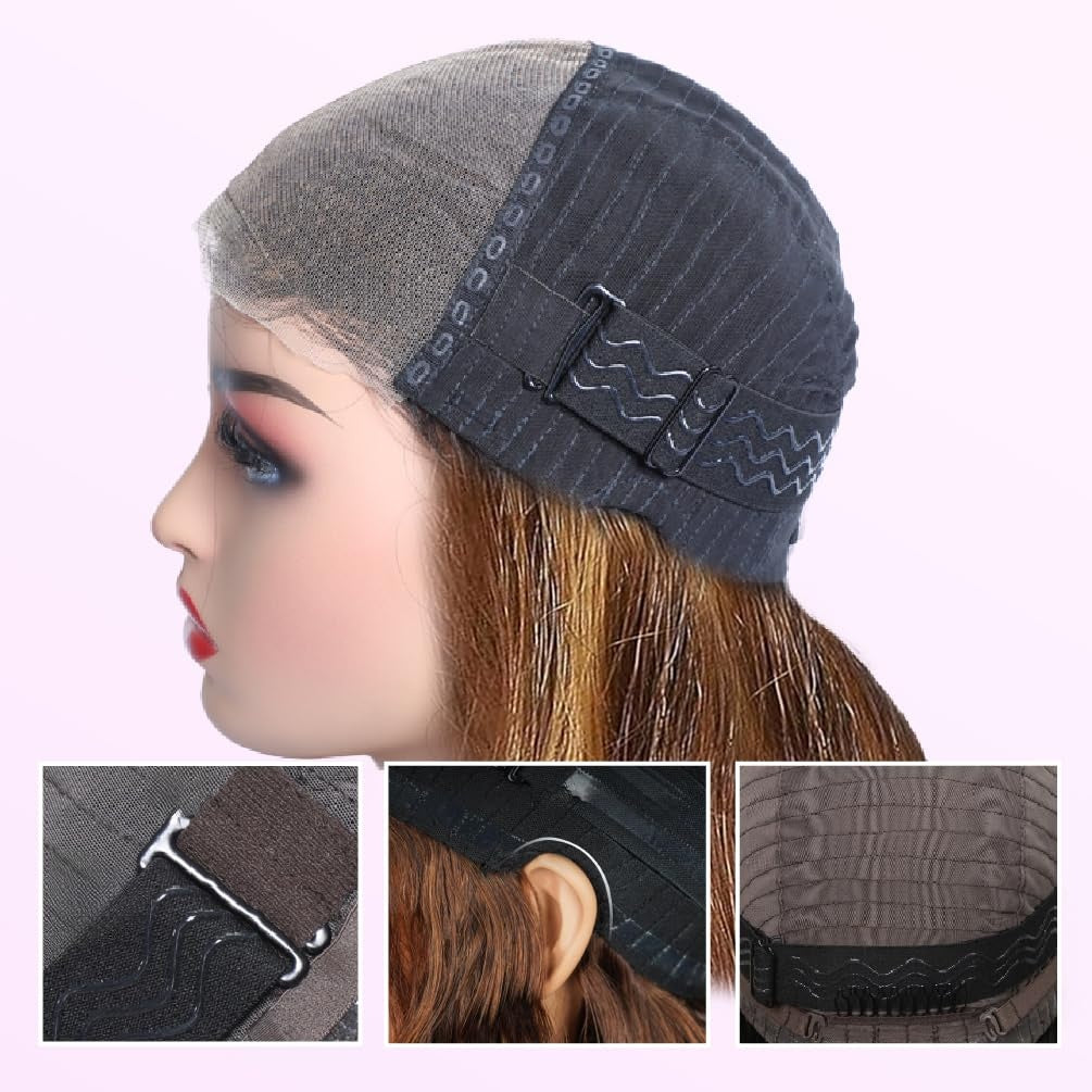 Glueless Human Hair Wig with 7x5 Lace Front - Ombre Highlight #FB30 (Balayage Blonde/Brown) Pre-Bleached Invisible Knots, 250% Density Body Wave Brown to Blonde Ombre, No Glue Needed, Instant Wear for (Lace Frontal Wigs