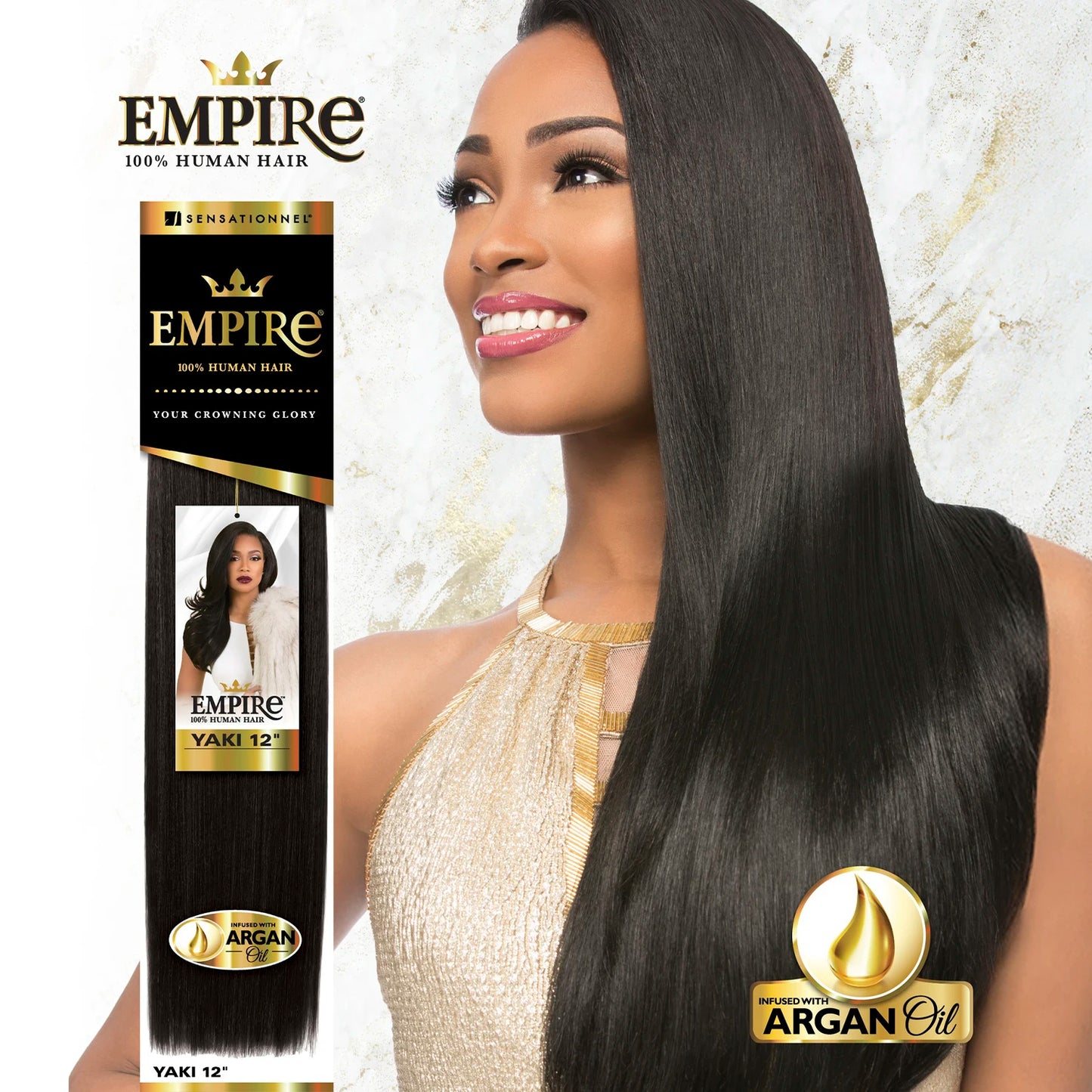 Sensationnel Empire Human Hair Weave Yaki Weaving - Textured Style, Quick Weave, Colorful Weave, Long lasting