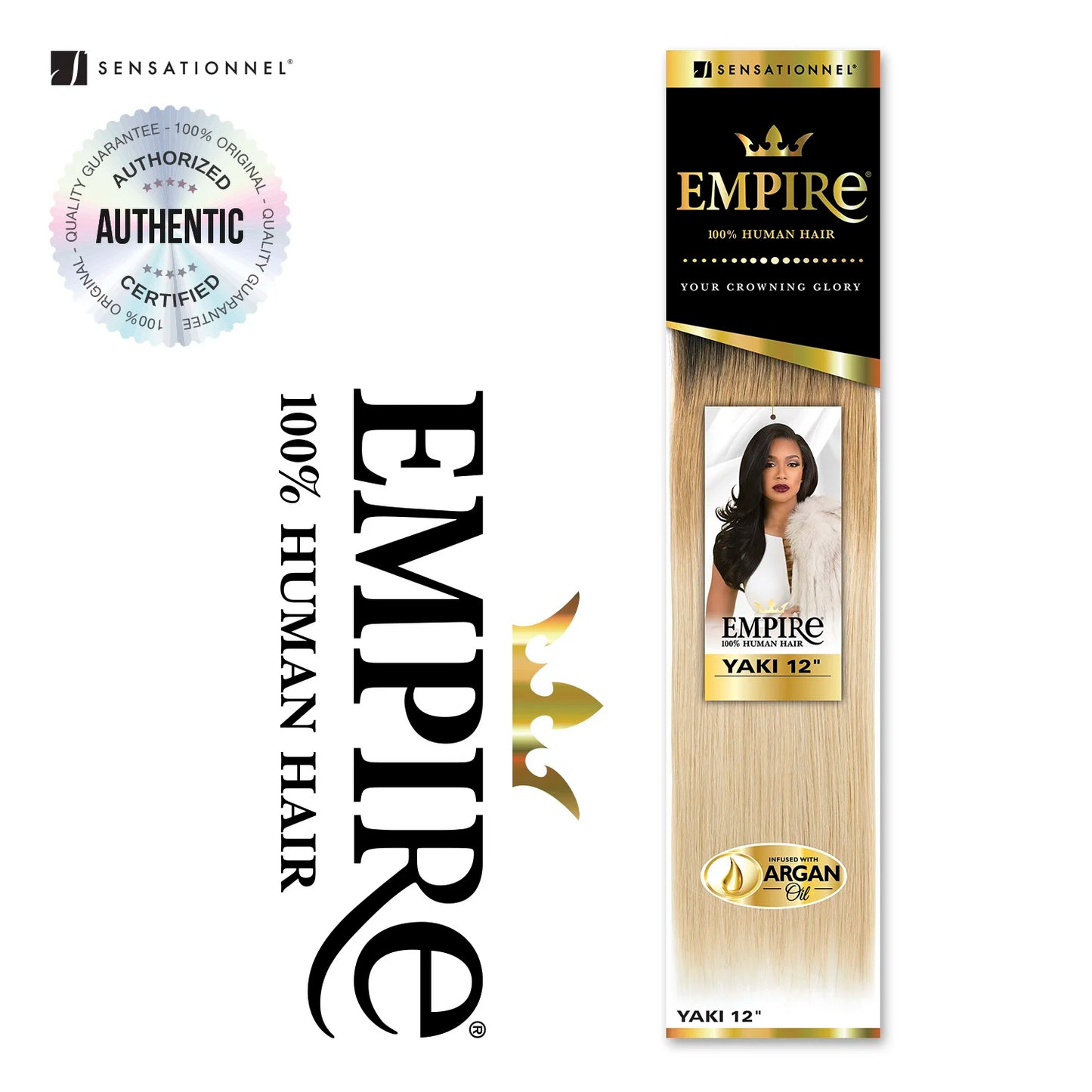 Sensationnel Empire Human Hair Weave Yaki Weaving - Textured Style, Quick Weave, Colorful Weave, Long lasting