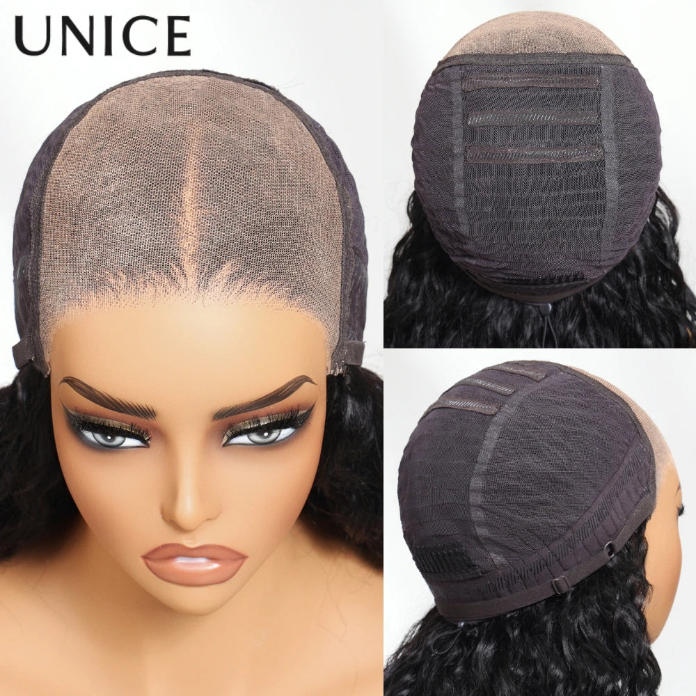 UNICE Chestnut Brown Ombre Yaki Straight Bob Human Hair Wig 7x5 & 13x4 Lace Glueless Wig 150% Density