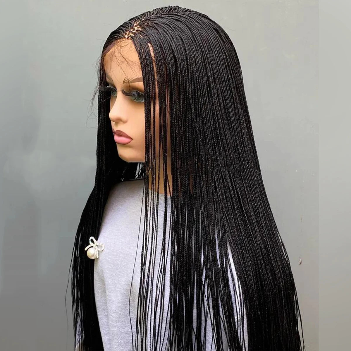 Glueless Micro Braid braided wig on 5x5 HD lace Frontal wig Customizable Tiny braid wig For black women Glueless braid wigs