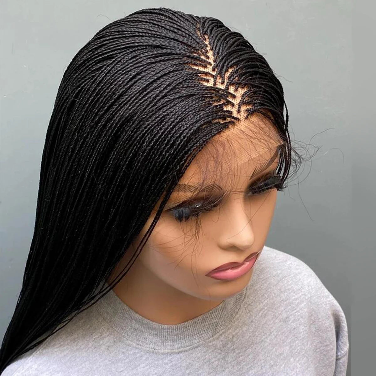 Glueless Micro Braid braided wig on 5x5 HD lace Frontal wig Customizable Tiny braid wig For black women Glueless braid wigs