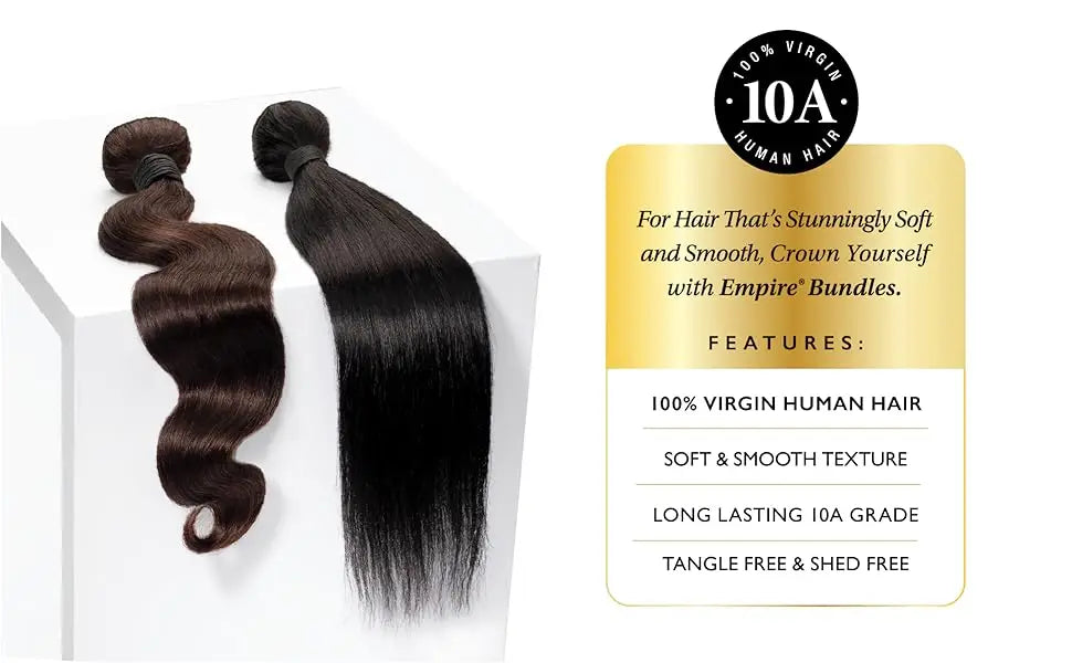 Sensationnel Empire Bundles Virgin Human Hair Weave Water Deep (10"-28") - Quick Weave, Light Weight, Soft and Smooth