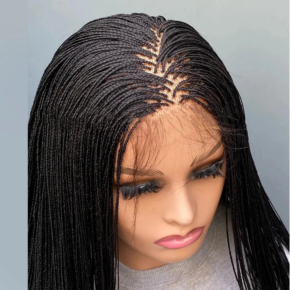 Glueless Micro Braid braided wig on 5x5 HD lace Frontal wig Customizable Tiny braid wig For black women Glueless braid wigs