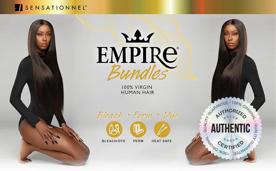 Sensationnel Empire Bundles Virgin Human Hair Weave Water Deep (10"-28") - Quick Weave, Light Weight, Soft and Smooth