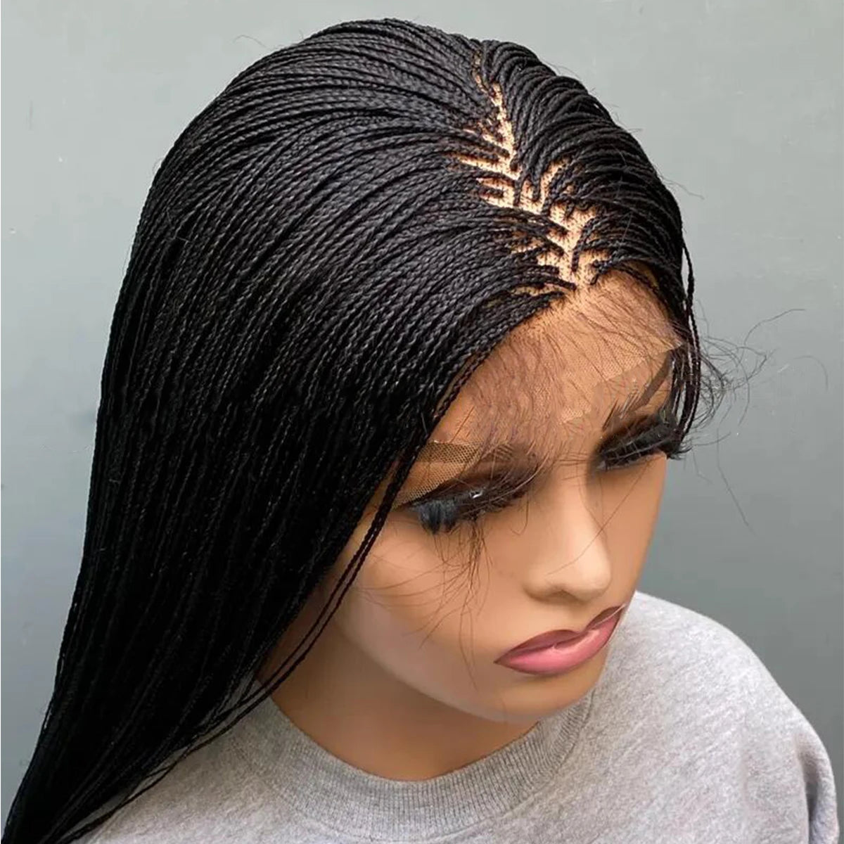 Glueless Micro Braid braided wig on 5x5 HD lace Frontal wig Customizable Tiny braid wig For black women Glueless braid wigs