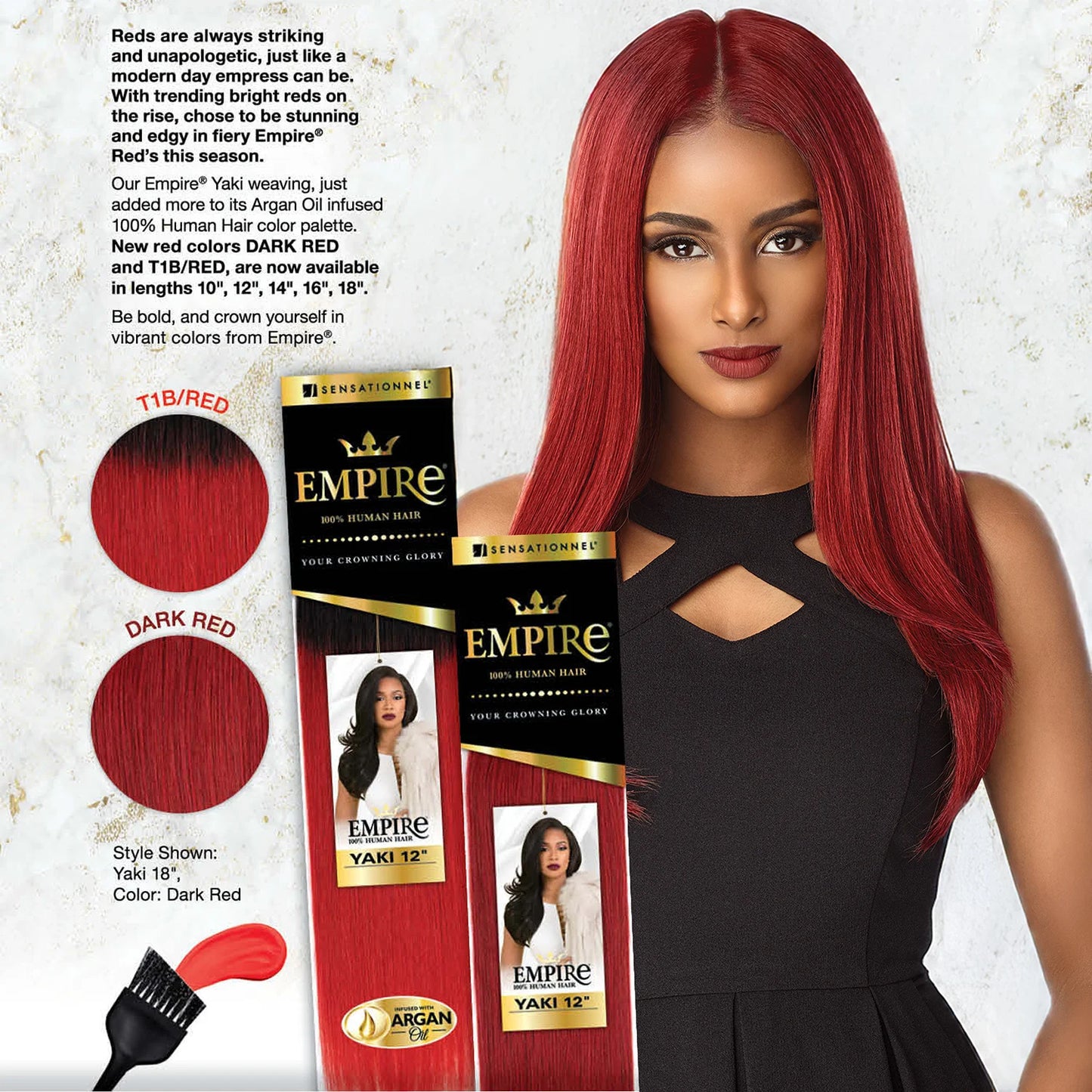 Sensationnel Empire Human Hair Weave Yaki Weaving - Textured Style, Quick Weave, Colorful Weave, Long lasting