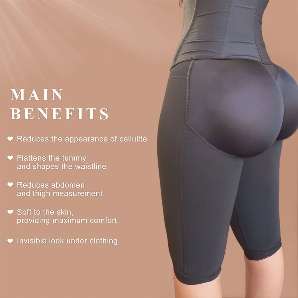 Women Bodyshaper Knee High Compression Girdle For Daily Or Postpartum Use Slimming Sheath Flat Belly