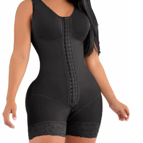 Cross-Border Vest Shapewear Three Breasted Women's Zipper Open-Crotch Pants Belly Contracting and Hip Lifting Pants Peach Hip Jumpsuit Corset