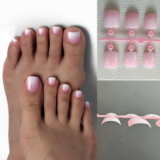 French White Edge Retro Gradient Nail Wear Toe