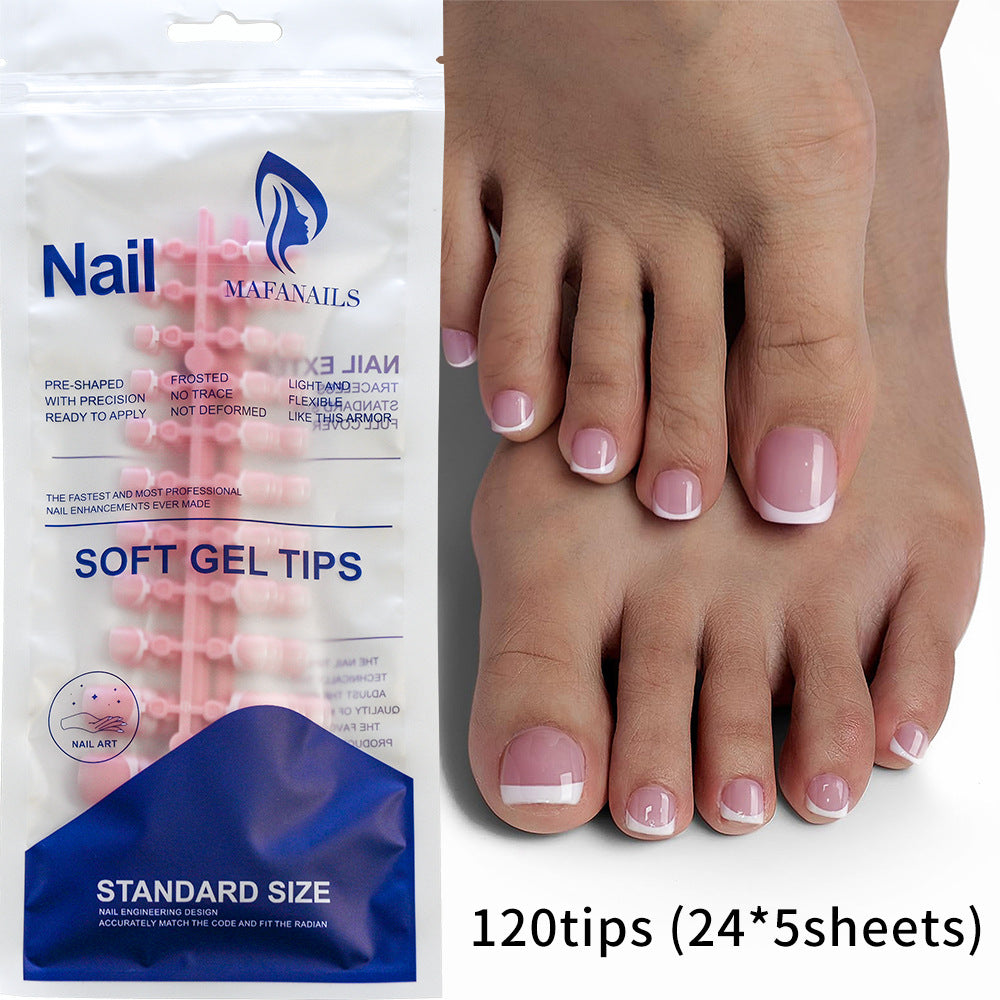 French White Edge Retro Gradient Nail Wear Toe