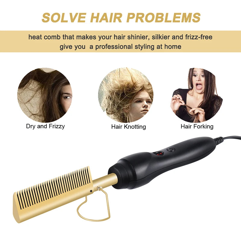 Salon Hair Straightener Quick heating portable travel anti-burn straightener Personalized hot press hair brushing device