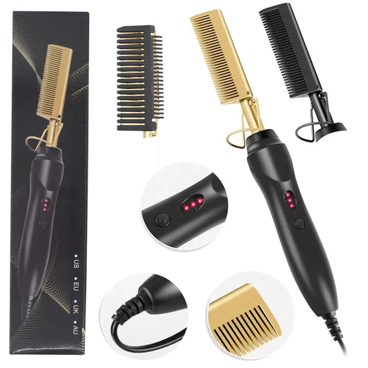 Salon Hair Straightener Quick heating portable travel anti-burn straightener Personalized hot press hair brushing device