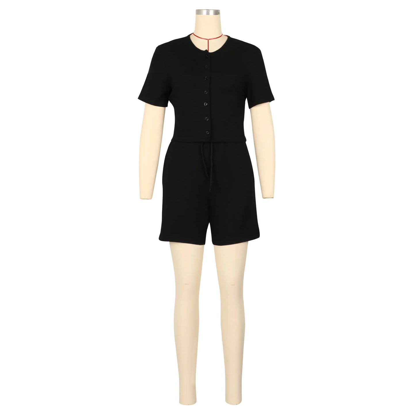 GLCMYAYA Fashion Knit Ribbed Women's Set Short Sleeve Single Breasted Tops and Shorts 2025 Tracksuit Two 2 Piece Set Outfits