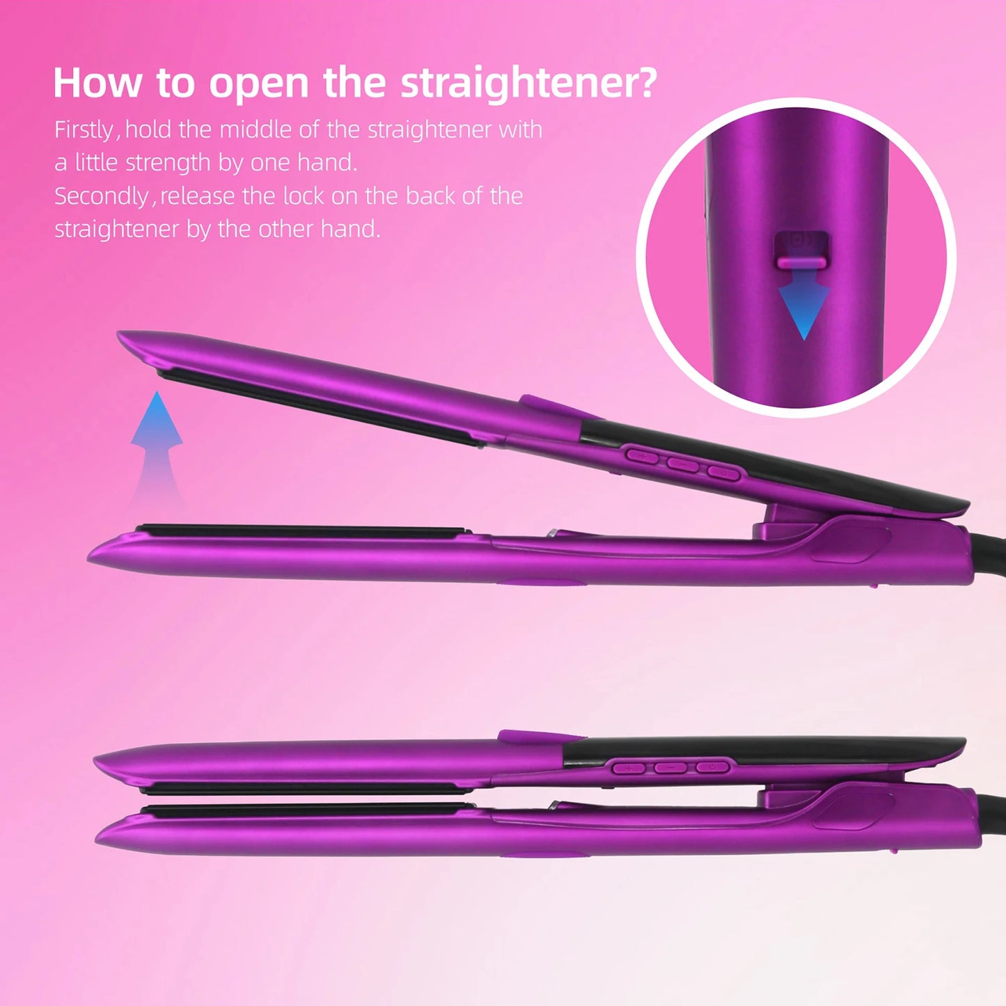 Hair Straightener Curler Plasma Keratin Treatment 500°F Hair Flat Irons For Frizzy Hair Styling Tool 110-240V Dual Voltage