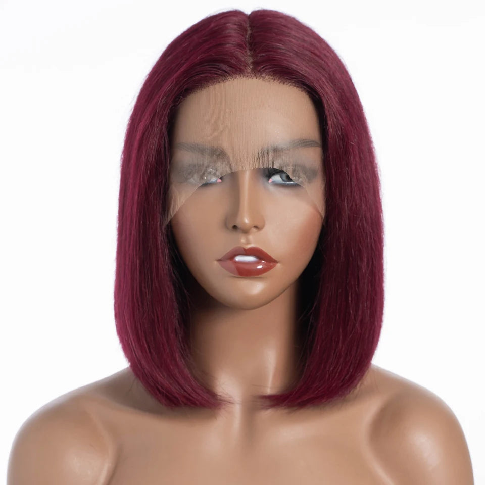 Lekker Blonde Long Pixie Cut Straight Bob 13x1 T Lace Front 100% Human Hair Wigs For Women Glueless Brazilian Remy Hair Colored