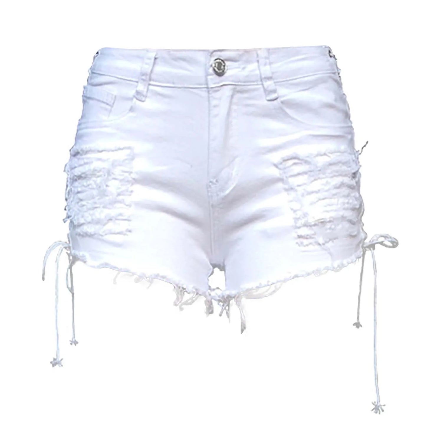 Sexy High Waist Tassel Broken Denim Shorts Female Summer Korean Version Raw Edge Wide Leg Loose Plus Size Jean Shorts Women