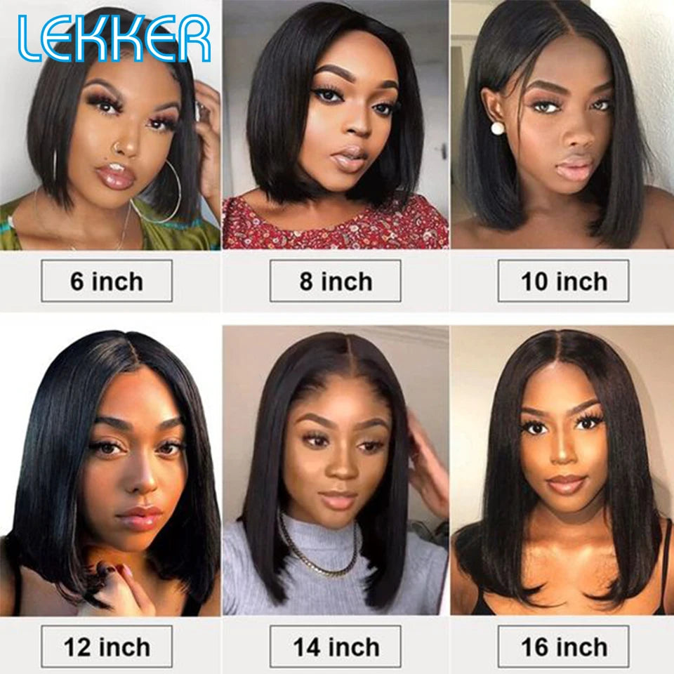 Lekker Blonde Long Pixie Cut Straight Bob 13x1 T Lace Front 100% Human Hair Wigs For Women Glueless Brazilian Remy Hair Colored