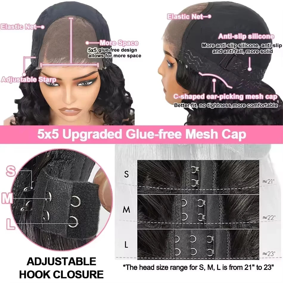 Red Black Human Hair Wigs Highlight Body Wave Human Hair Wigs 5x5 Lace Front Wigs Glueless Wig Colored Curly Human Hair Wigs
