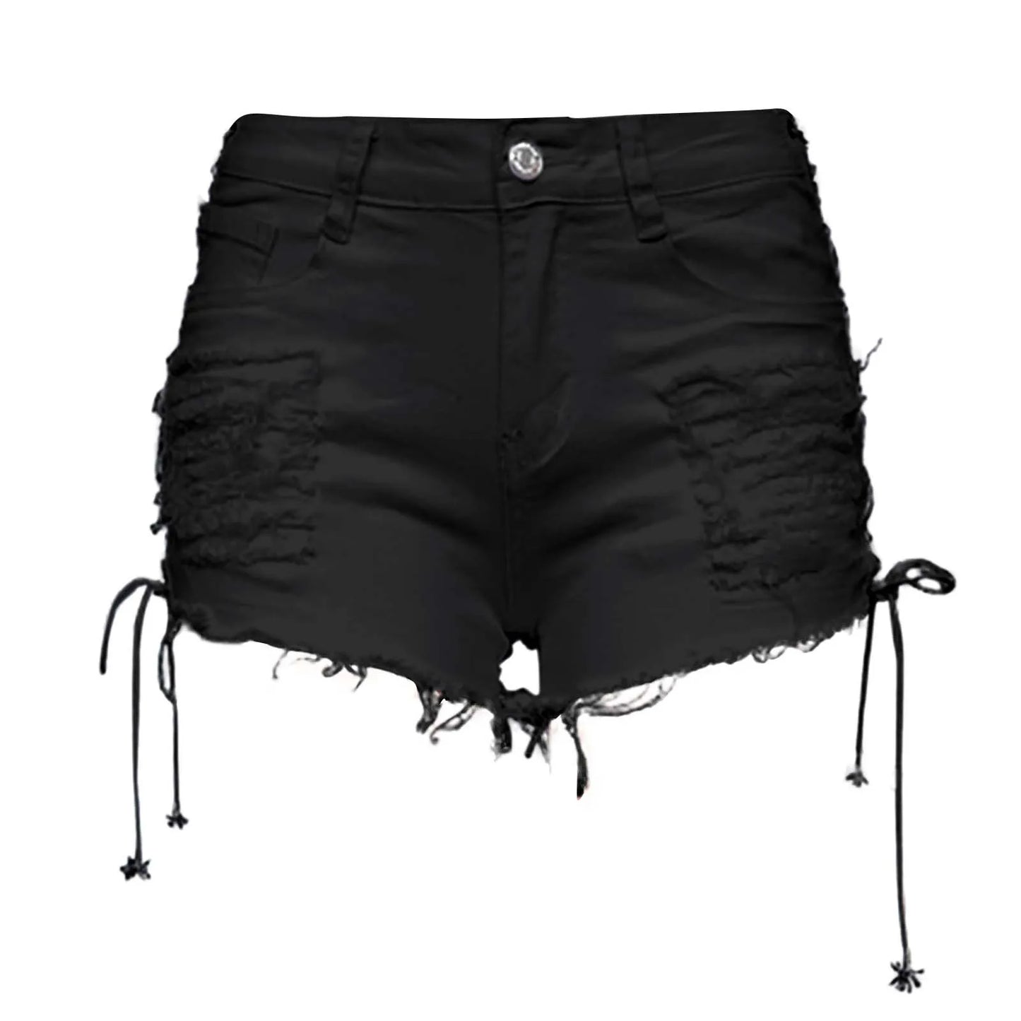 Sexy High Waist Tassel Broken Denim Shorts Female Summer Korean Version Raw Edge Wide Leg Loose Plus Size Jean Shorts Women