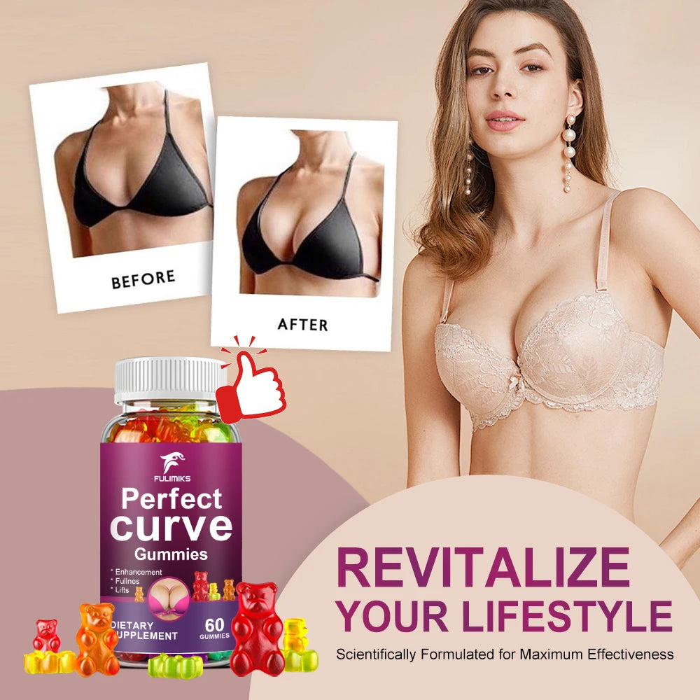 Women Support Gummies, Nourish And Firm, Plump And Firm, Enhancement Gummies Shape Your Curves, Women's Fitness - 60 Gummies
