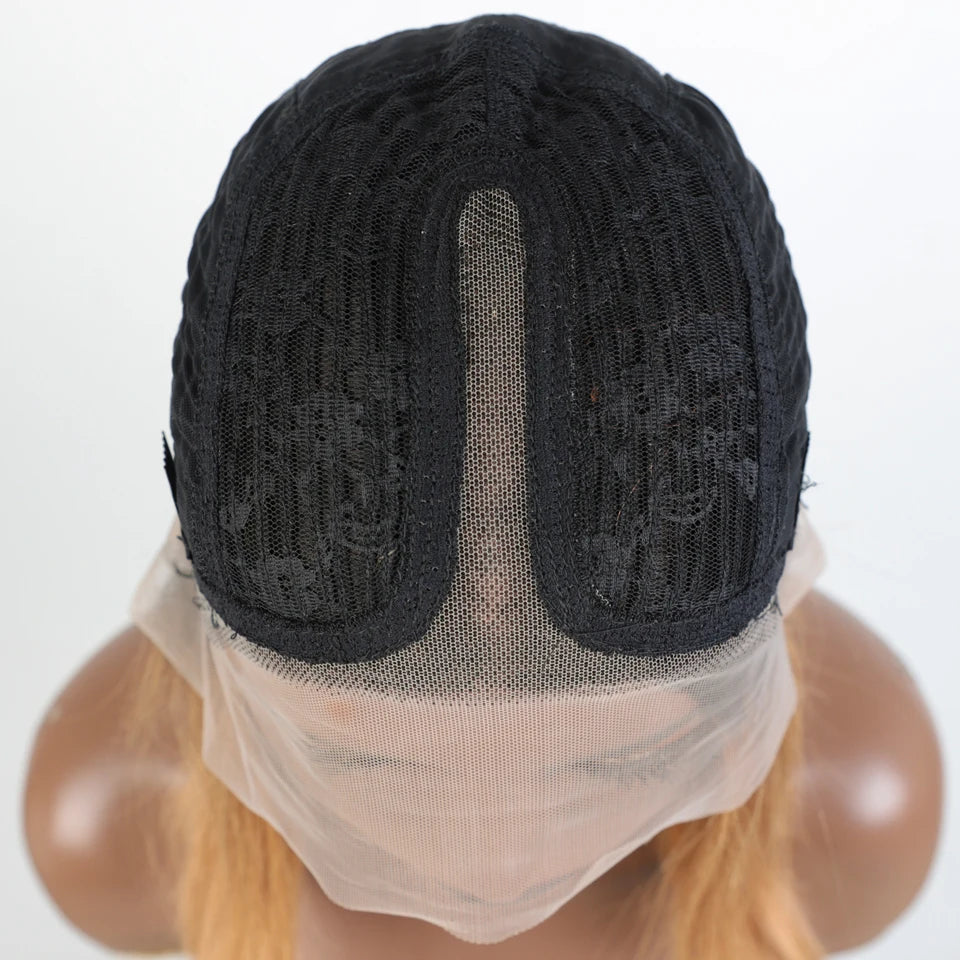 Lekker Blonde Long Pixie Cut Straight Bob 13x1 T Lace Front 100% Human Hair Wigs For Women Glueless Brazilian Remy Hair Colored